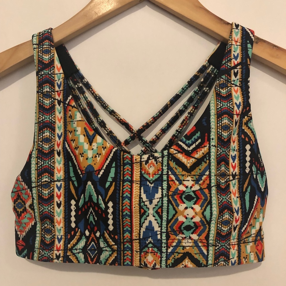 Aztec print sports bra